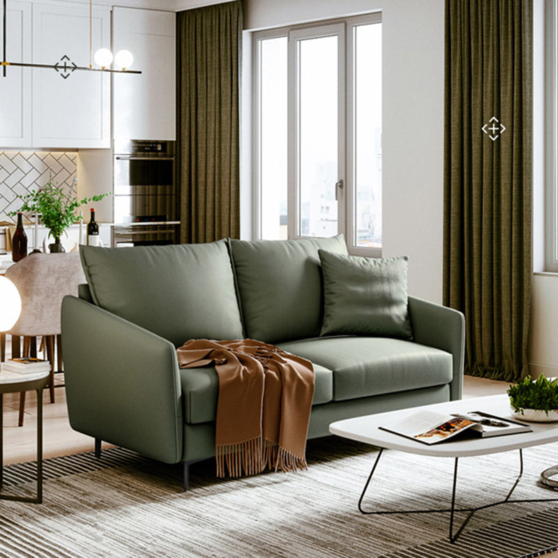 34.3" Wide Contemporary Style Sofa Faux Leather Seating with Pillows