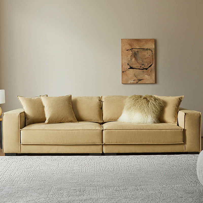 Faux Leather Sofa Tuxedo Arm Contemporary Settee for Living Room