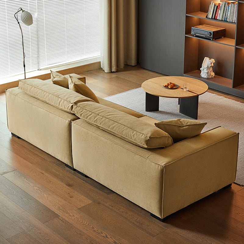 Faux Leather Sofa Tuxedo Arm Contemporary Settee for Living Room