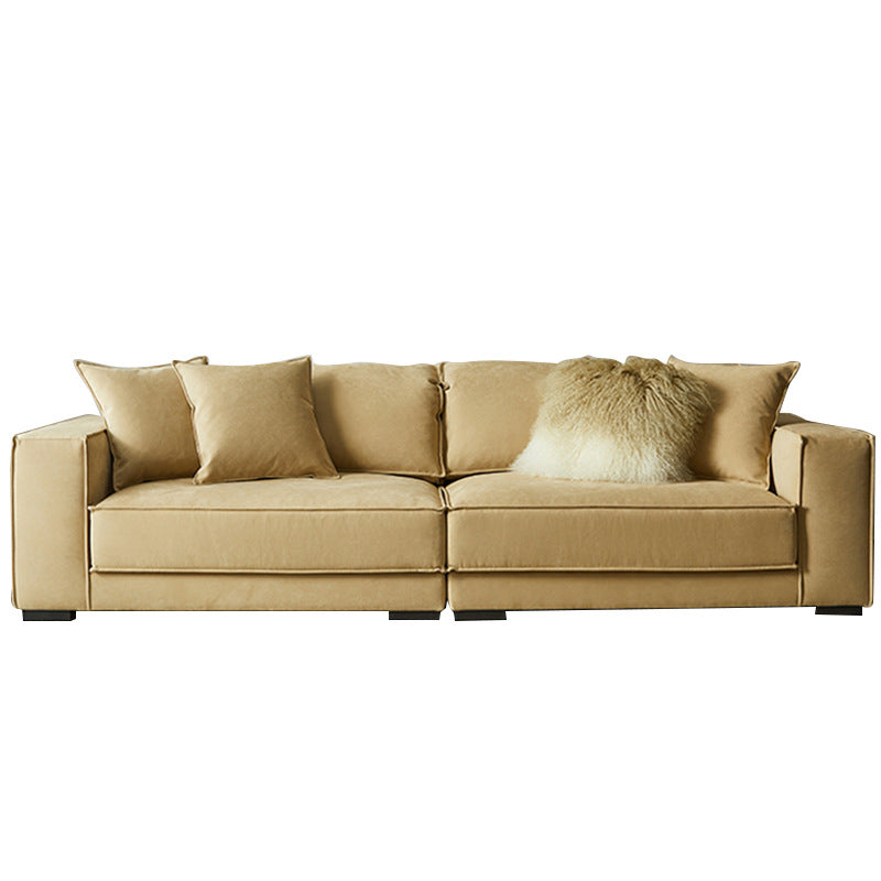 Faux Leather Sofa Tuxedo Arm Contemporary Settee for Living Room