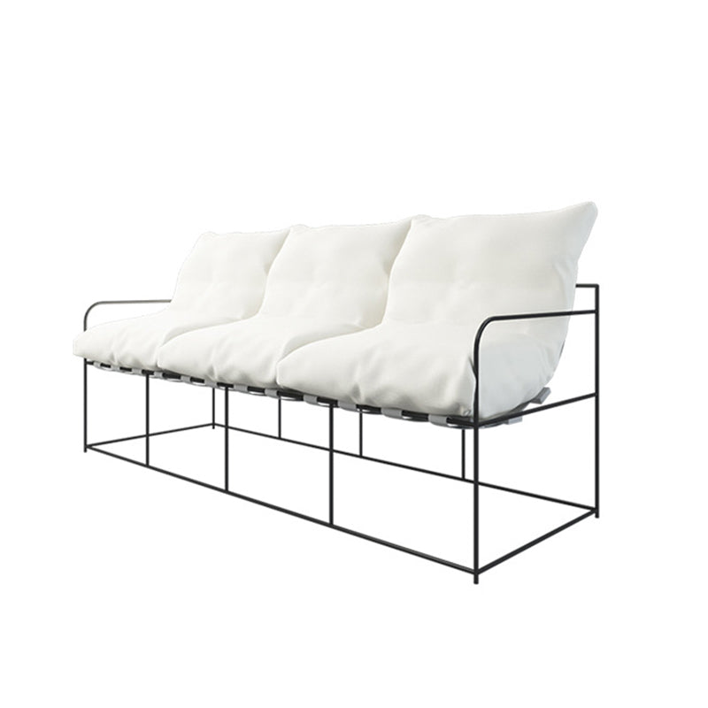 Modern White Stain Resistant Seating Tuxedo Arm Sofa for Bonus Room
