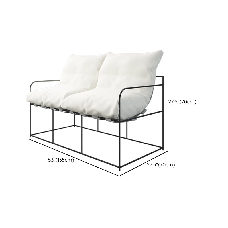 Modern White Stain Resistant Seating Tuxedo Arm Sofa for Bonus Room