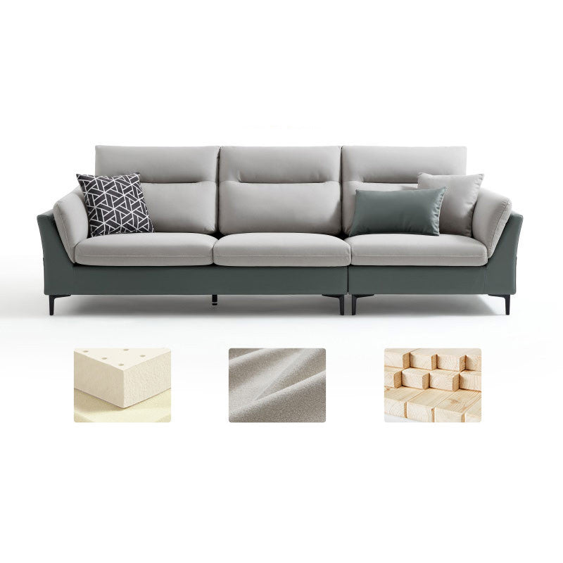 Pillow Top Arm Seating Faux Leather Sofa Contemporary Cushions