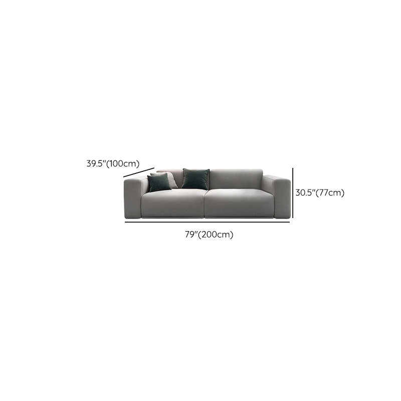 Contemporary Slipcovered Cushions Settee Cotton Pillow Top Arm Sofa