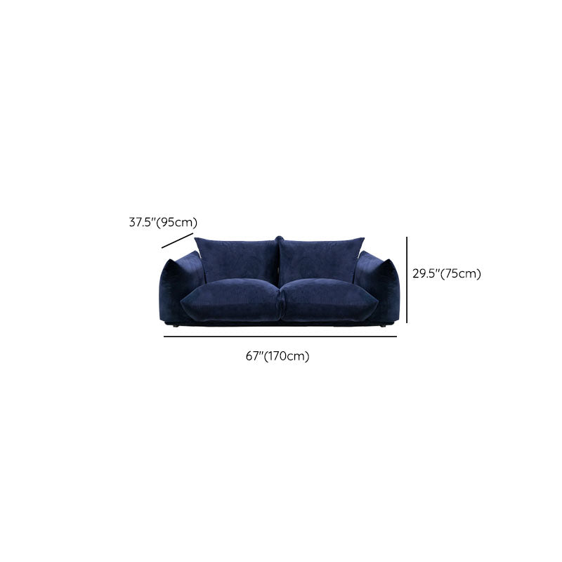 Modern Standard Blue Sofa Cushions Pillow Top Arm Settee for Living Room