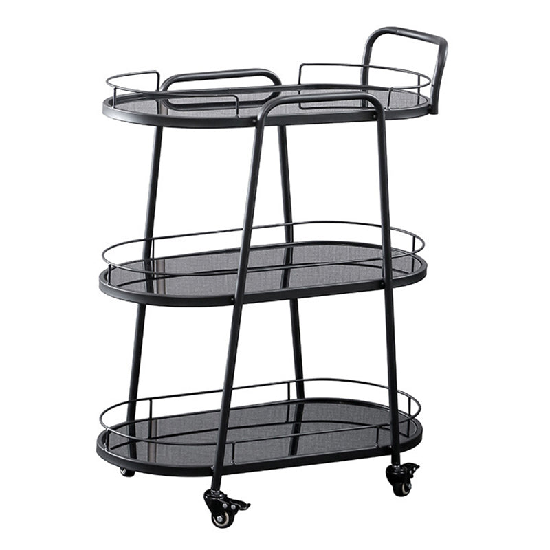 26.77"W Rolling Contemporary Prep Table Metal Prep Table for Home Use