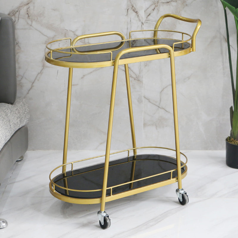 26.77"W Rolling Contemporary Prep Table Metal Prep Table for Home Use
