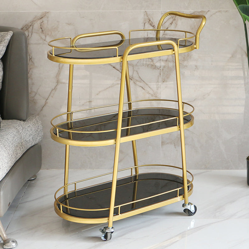 26.77"W Rolling Contemporary Prep Table Metal Prep Table for Home Use