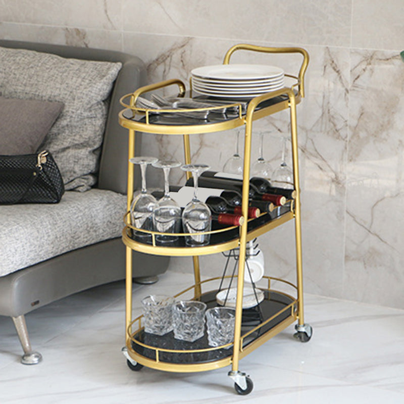 26.77"W Rolling Contemporary Prep Table Metal Prep Table for Home Use