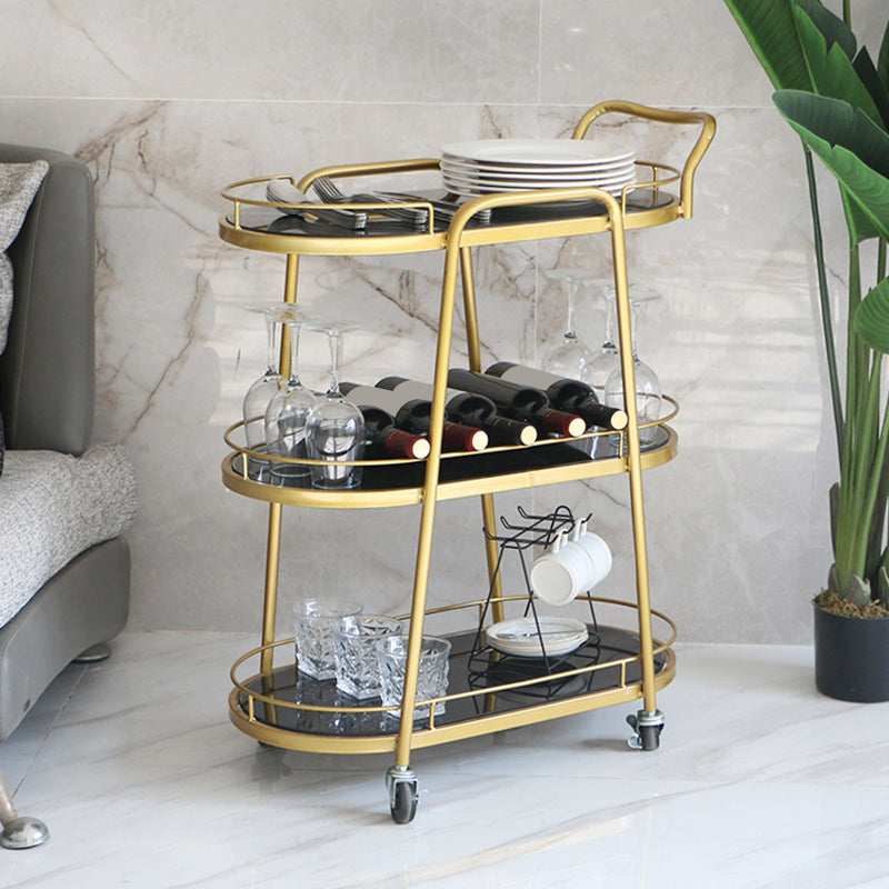 26.77"W Rolling Contemporary Prep Table Metal Prep Table for Home Use