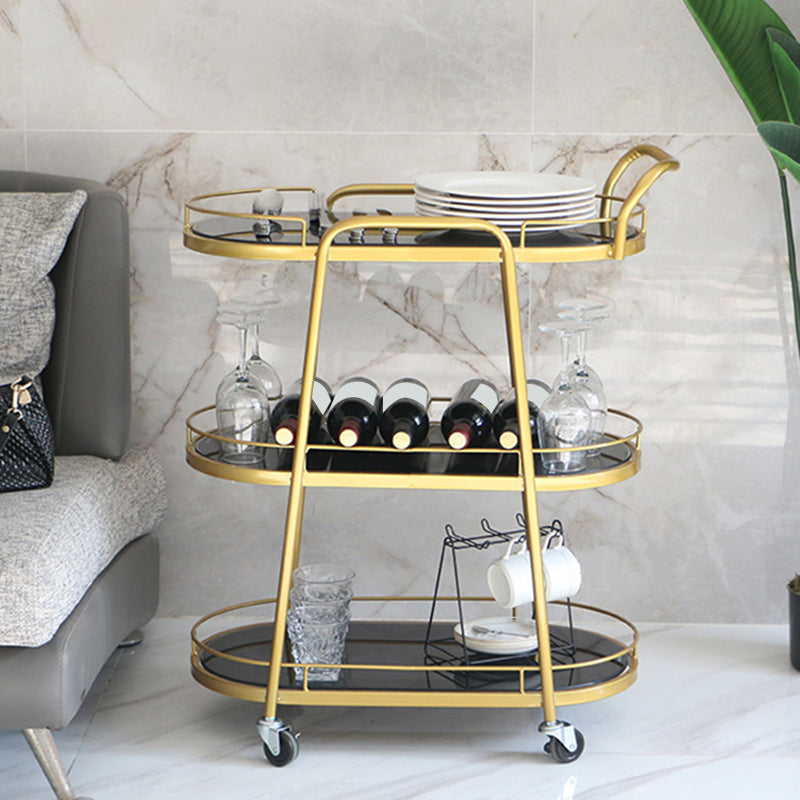 26.77"W Rolling Contemporary Prep Table Metal Prep Table for Home Use