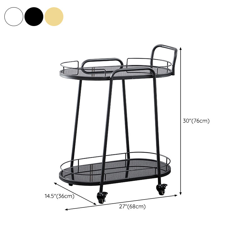 26.77"W Rolling Contemporary Prep Table Metal Prep Table for Home Use