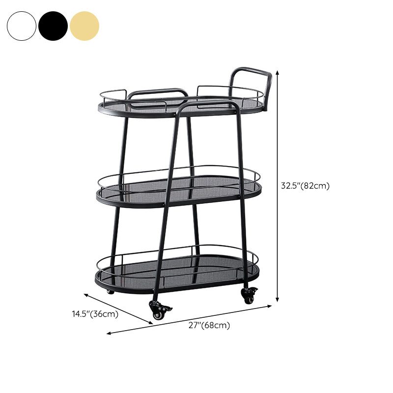 26.77"W Rolling Contemporary Prep Table Metal Prep Table for Home Use