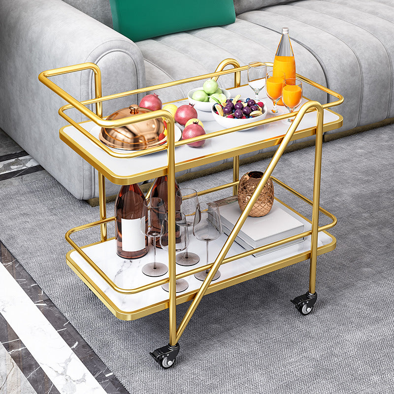 29.92"H Modern Rolling Prep Table Reclaimed Wood Rectangular Prep Table for Home Use