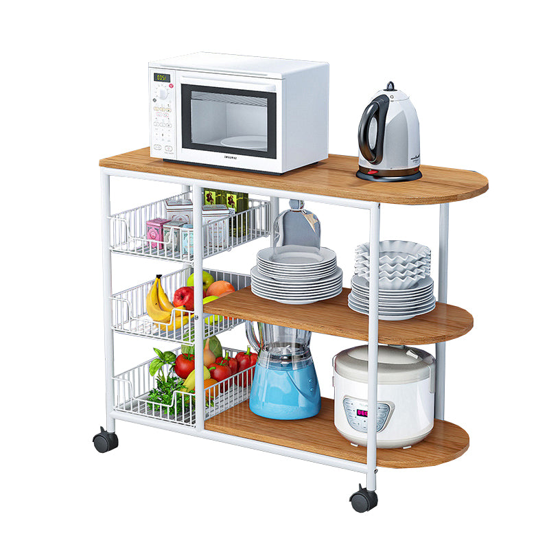 Dining Room Prep Table Contemporary Style Open Storage Prep Table