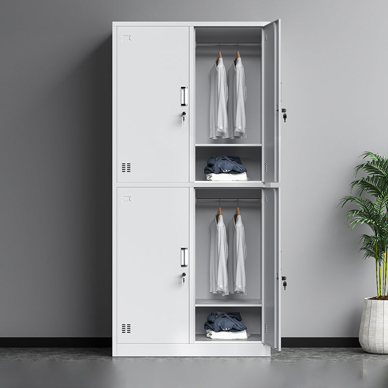 Gray Steel Cabinet Metal Modern Hinged Door Storage Cabinet for Bathroom