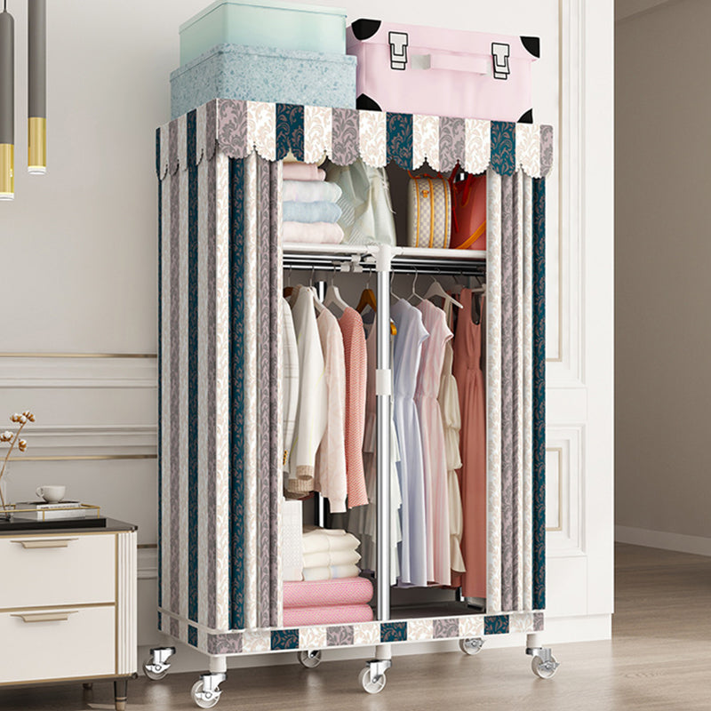 Modern Wardrobe Closet with Shelves Steel Wardrobe Cabinet with Legs