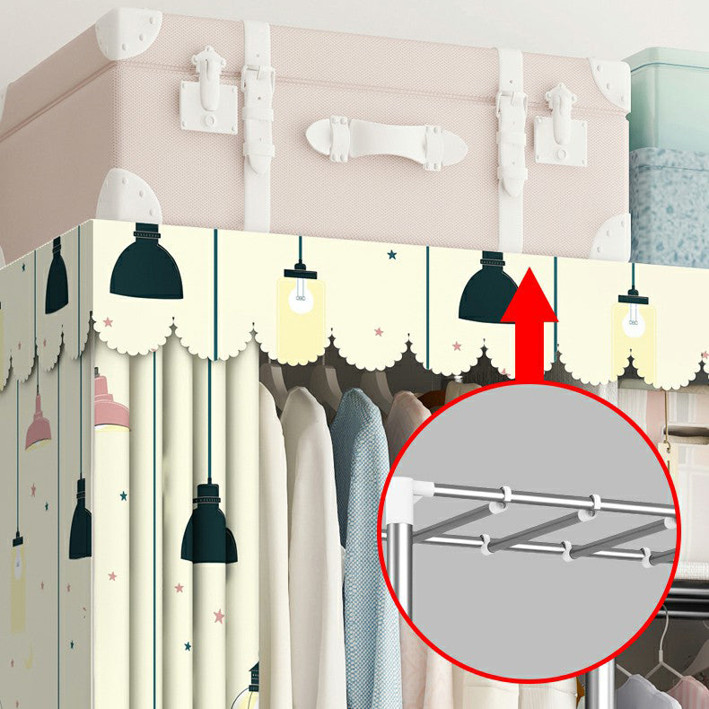 Modern Wardrobe Closet with Shelves Steel Wardrobe Cabinet with Legs