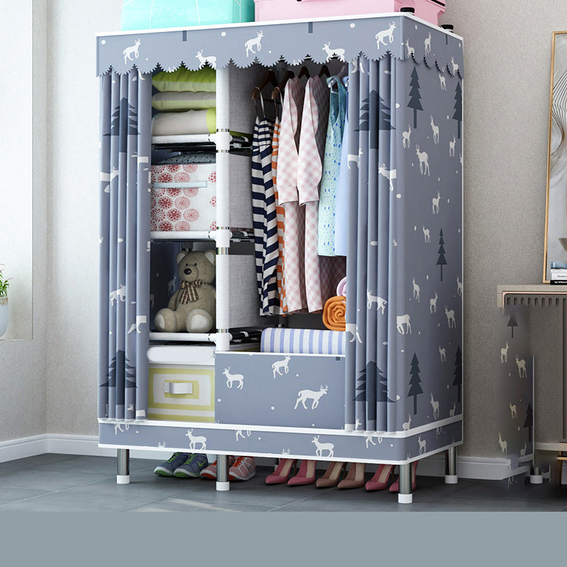 Steel Wardrobe Closet with Legs Modern Wardrobe Cabinet for Home