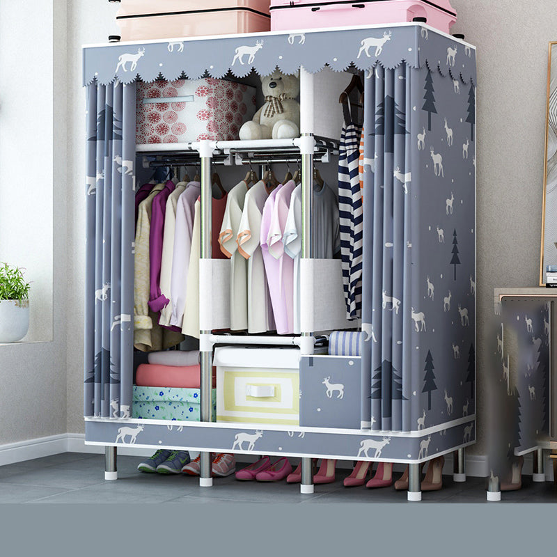 Steel Wardrobe Closet with Legs Modern Wardrobe Cabinet for Home