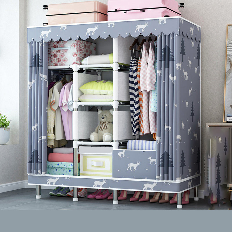 Steel Wardrobe Closet with Legs Modern Wardrobe Cabinet for Home