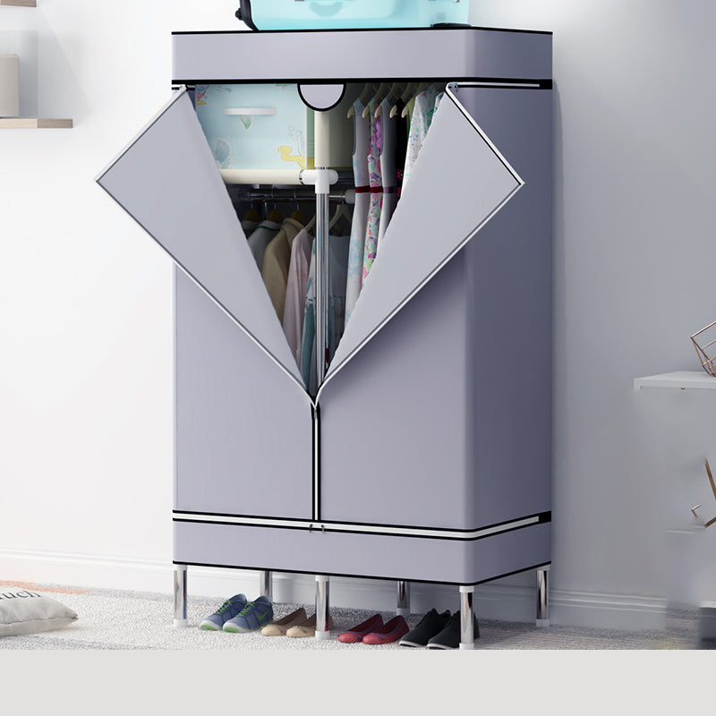 Steel Wardrobe Cabinet with Shelves Modern Wardrobe Armoire for Home