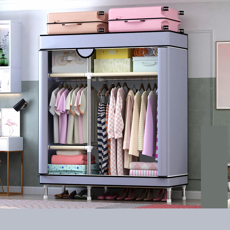 Steel Wardrobe Cabinet with Shelves Modern Wardrobe Armoire for Home
