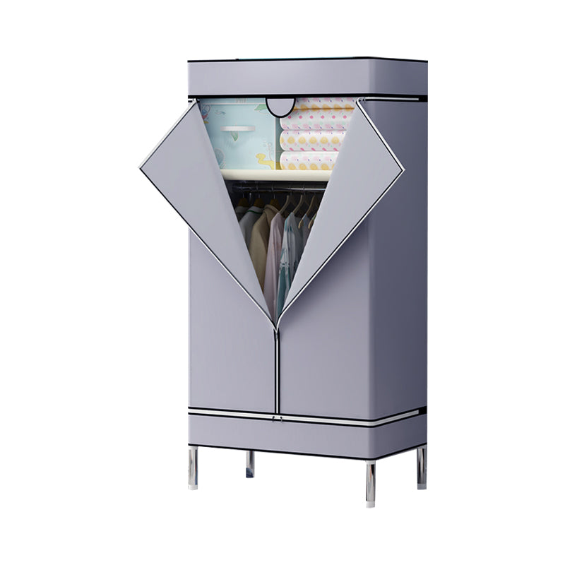 Steel Wardrobe Cabinet with Shelves Modern Wardrobe Armoire for Home