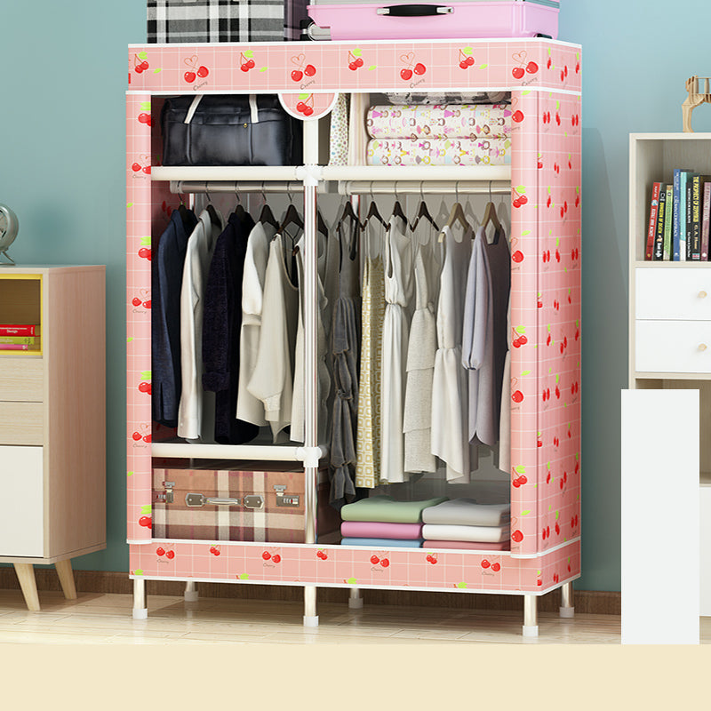 Steel Wardrobe Cabinet with Shelves Modern Wardrobe Armoire for Home