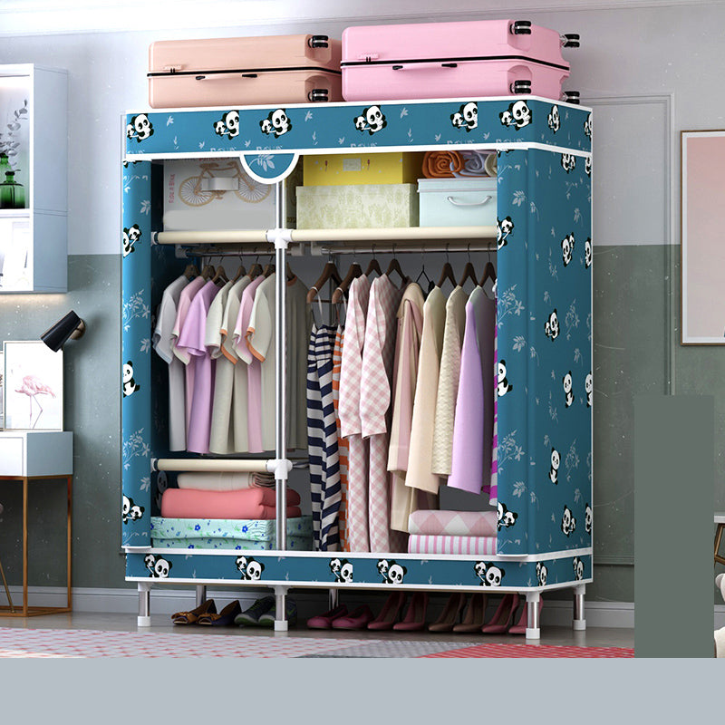 Steel Wardrobe Cabinet with Shelves Modern Wardrobe Armoire for Home