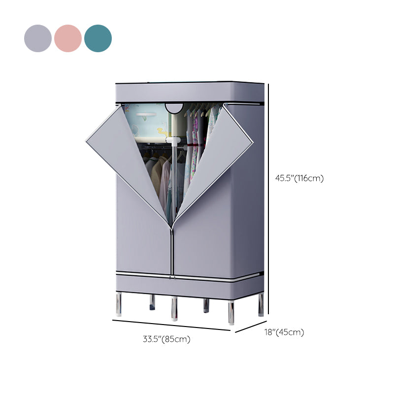 Steel Wardrobe Cabinet with Shelves Modern Wardrobe Armoire for Home