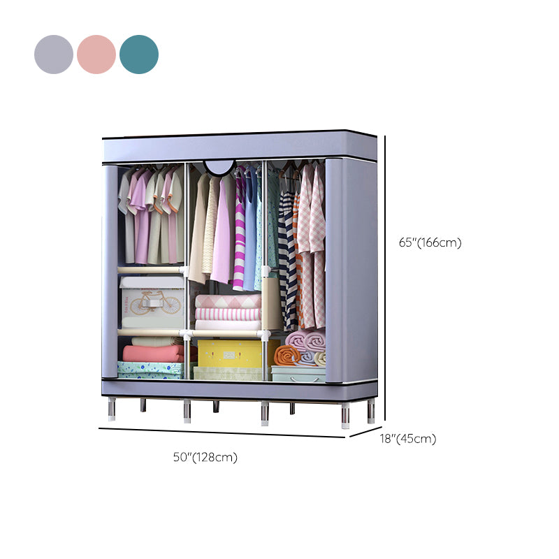 Steel Wardrobe Cabinet with Shelves Modern Wardrobe Armoire for Home