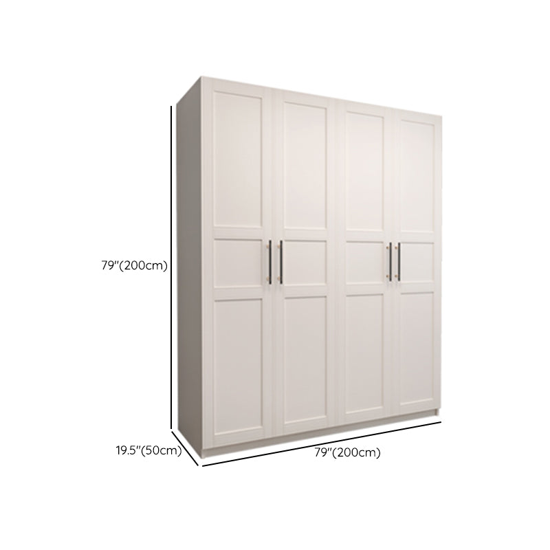 Engineered Wood Wardrobe Armoire Modern White Wardrobe Cabinet