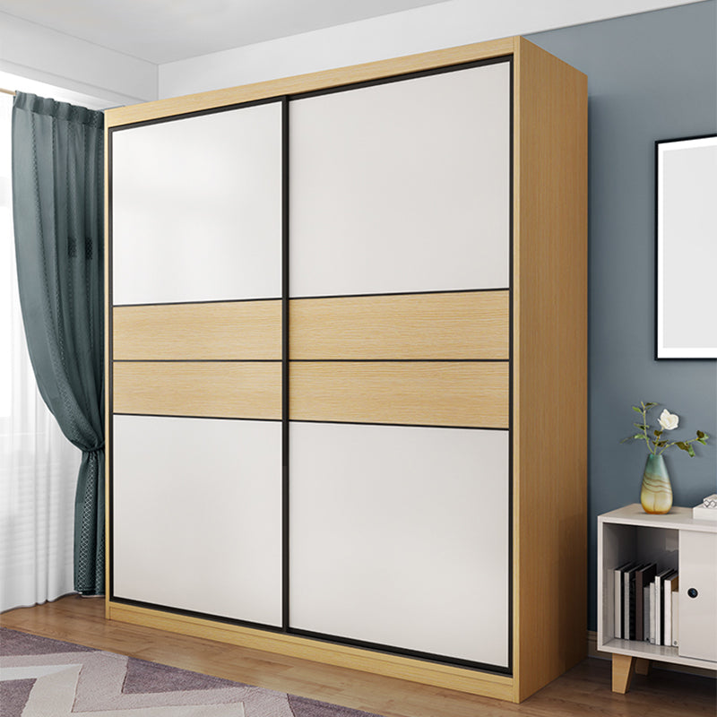 Wooden Wardrobe Armoire with Drawer Modern Wardrobe Closet - 63"L x 23.6"W x 82.9"H