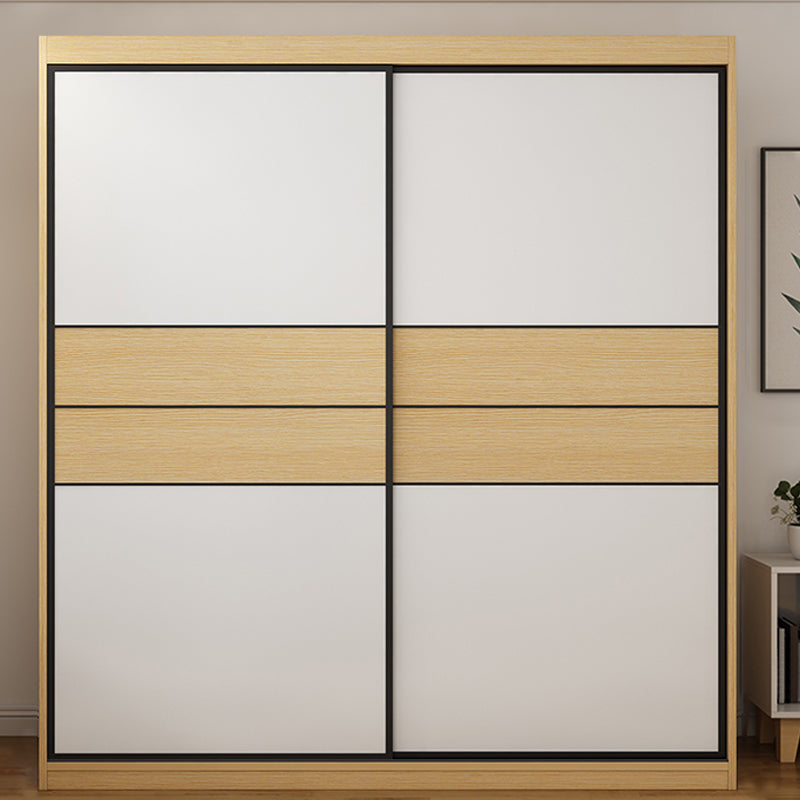 Wooden Wardrobe Armoire with Drawer Modern Wardrobe Closet - 63"L x 23.6"W x 82.9"H