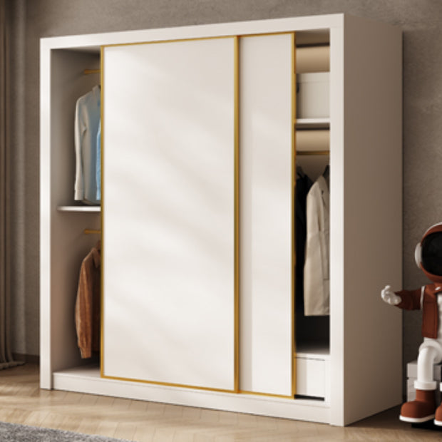 Modern Wardrobe Armoire with Garment Rod Wood Wardrobe Cabinet