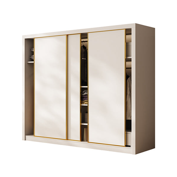 Modern Wardrobe Armoire with Garment Rod Wood Wardrobe Cabinet