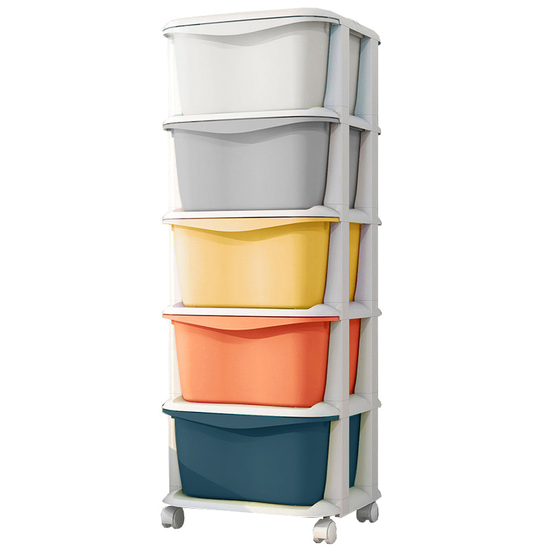 5-Drawer Storage Cabinet Contemporary Plastic Wardrobe Armoire