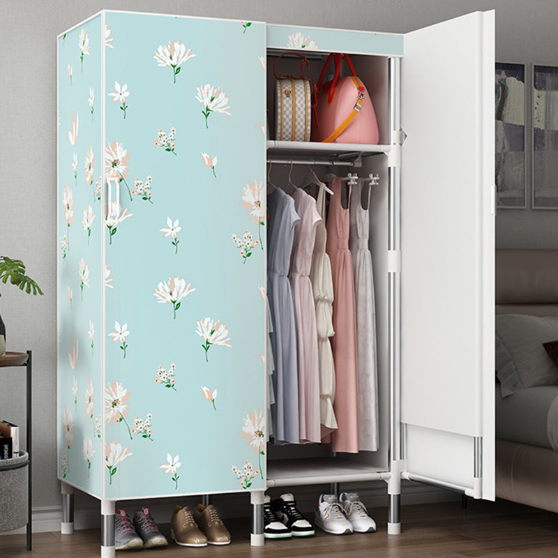Hinged Wardrobe Armoire Modern with Legs Steel Wardrobe Closet for Home