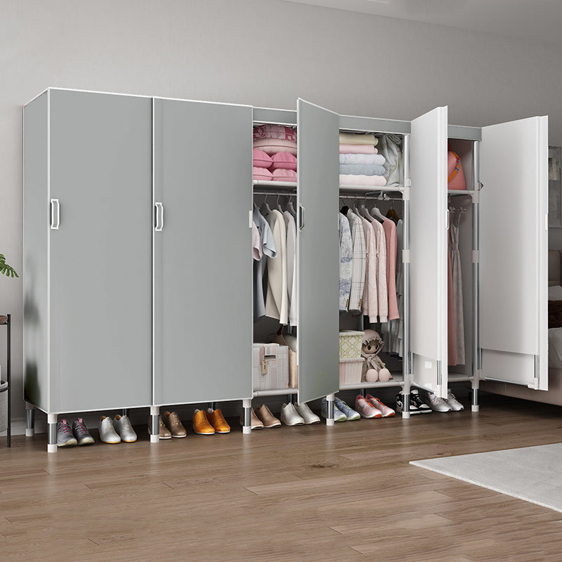 Hinged Wardrobe Armoire Modern with Legs Steel Wardrobe Closet for Home