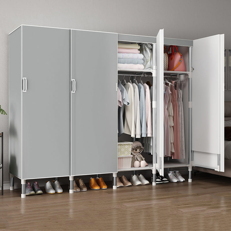 Hinged Wardrobe Armoire Modern with Legs Steel Wardrobe Closet for Home