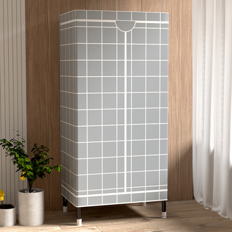 Contemporary Wardrobe Cabinet with Shelves Steel Wardrobe Armoire for Home