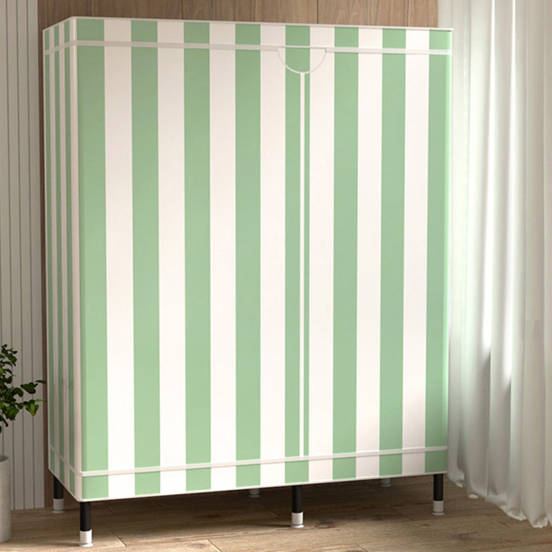 Contemporary Wardrobe Cabinet with Shelves Steel Wardrobe Armoire for Home