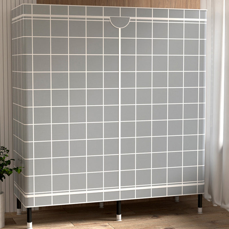 Contemporary Wardrobe Cabinet with Shelves Steel Wardrobe Armoire for Home