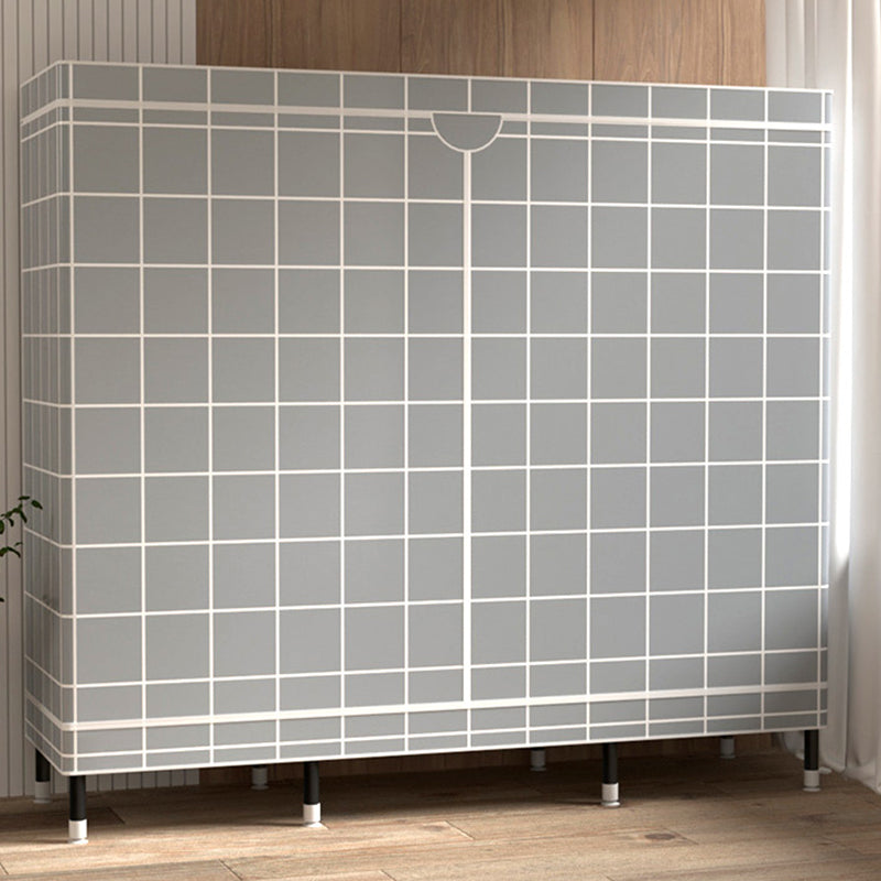 Contemporary Wardrobe Cabinet with Shelves Steel Wardrobe Armoire for Home