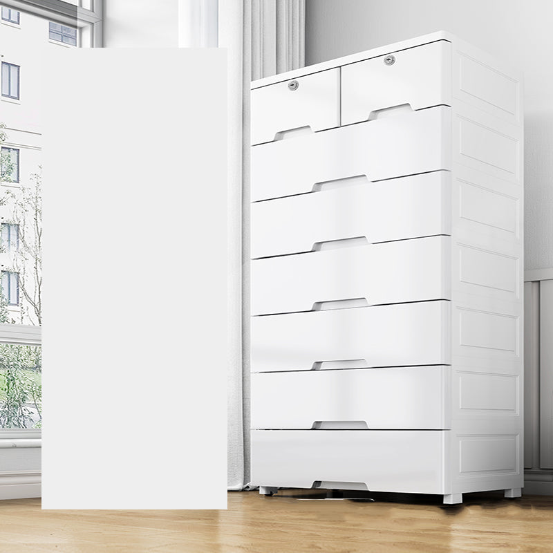 White Plastic Storage Cabinet with Legs Contemporary Wardrobe Armoire