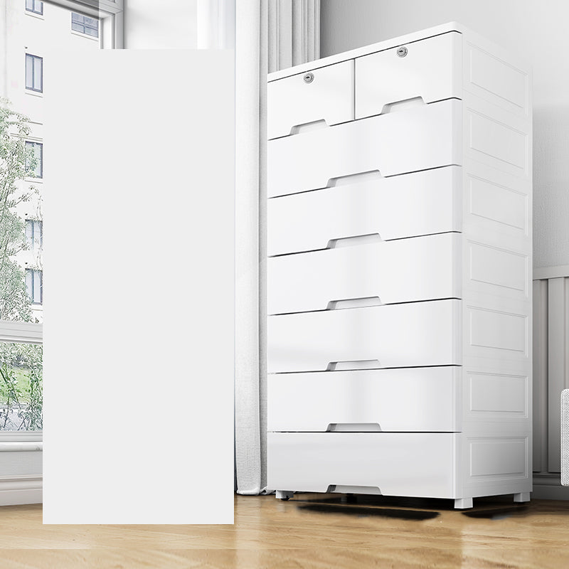 White Plastic Storage Cabinet with Legs Contemporary Wardrobe Armoire