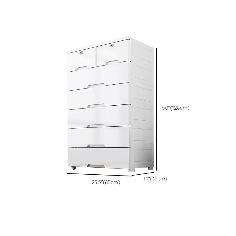 White Plastic Storage Cabinet with Legs Contemporary Wardrobe Armoire