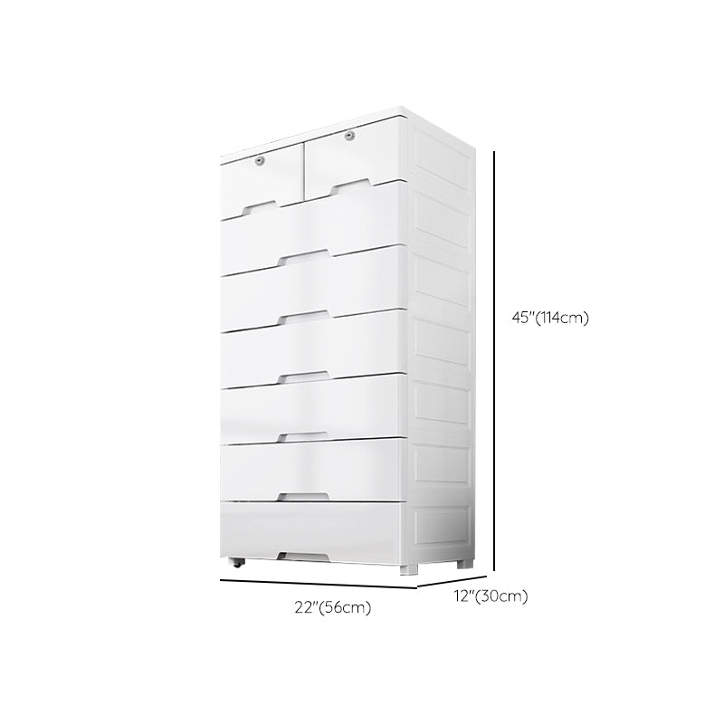 White Plastic Storage Cabinet with Legs Contemporary Wardrobe Armoire