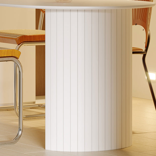 White Double Pedestal Dining Table Modern Stone Top Dining Table